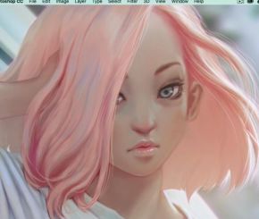 桃色头发的女孩插画原画上色设计教程，包含如何绘制像素角色教程