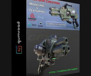 Alien gun creation full Bundle - Modeling & Texturing Complete Workflow