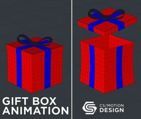 C4D礼品盒子建模动画教程