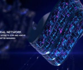 AE模板-科技感神经网络三维Logo动画 Neural Network