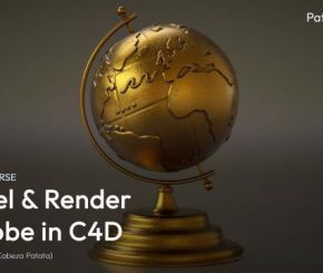 C4D地球仪建模渲染教程 Patata School – Model & Render a Globe in C4D