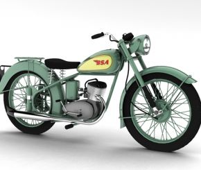 英国老牌摩托车3D模型下载 -  BSA Bantam D1 1948 3d model