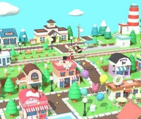 Cartoon Town - Low Poly Assets 3D Models Environments-漂亮的卡通风格城镇环境