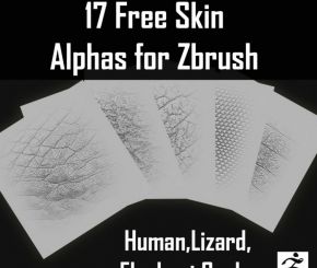 ZB笔刷：17个很酷的Zbrush笔刷(包括人物/大象/蛇皮/蜥蜴等皮肤纹理) 