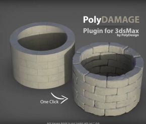 3DS MAX模型破损添加细节插件 PolyDamage V1