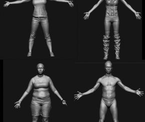 人體3D掃描模型3女1男