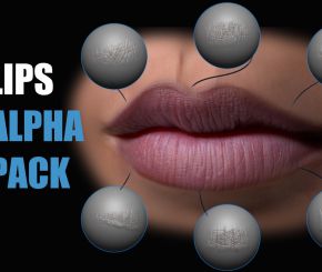 嘴唇细节纹理深度贴图预设  Lips Detail Alpha Pack