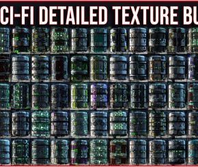 80组科幻细节硬面模型深度贴图材质 80+ Sci Fi Detailed Hard Surface Texture Material Bundle Pack