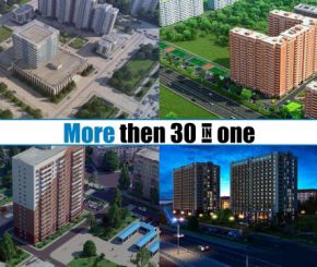 俄罗斯楼房建筑3D模型 TurboSquid – Russian Buildings Pack of More Than 30 Buildings (3DS MAX格式)