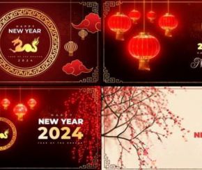 AE模板+PR预设+FCPX插件+达芬奇模板-中国风灯笼新年包装片头 Chinese New Year Greetings Pack