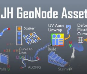 Blender效果器树木建筑楼房节点资产预设 Djh Geometry Node Assets