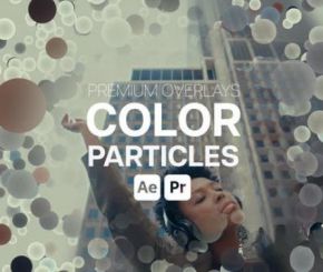 AE模板+PR预设-粒子背景叠加动画视频素材 Premium Overlays Color Particles