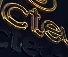 AE模板-金色三维文字Logo动画 Gold Logo Reveal v3