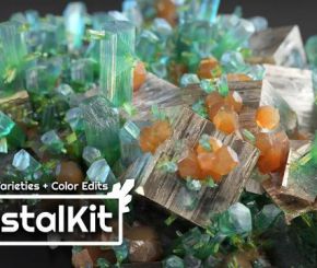 Blender水晶生长散布资产预设 Crystal Kit – 3D Asset Kit v1.2 + 使用教程