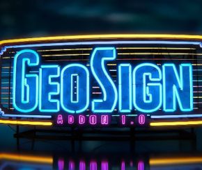 Blender霓虹灯广告牌生成器插件 Geo Sign V1.0.3