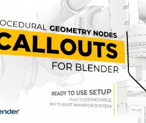 Blender呼叫指示线动画资产预设 Procedural Geometry Nodes Callouts for Blender + 使用教程