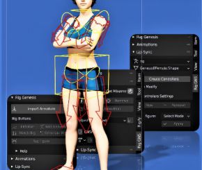 DAZ3D模型绑定动作导入Blender插件 Rig-GNS V3.4.1