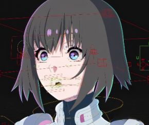 Blender二次元卡通女孩角色绑定3D模型 Cyberpunk Anime Girl Blender Rig – EMILY