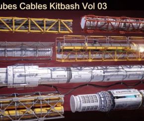 科幻电缆管道3D模型 Sci-Fi Tubes Cables Pipe Kit Vol 03 (MAX/Blender/FBX/OBJ格式)