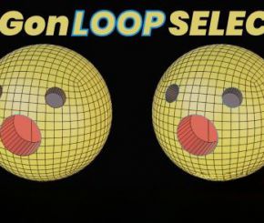 Blender线条边缘选择插件 Ngon Loop Select V3.1.0+V2.1.0 – Select Edge Loops Around Ngons