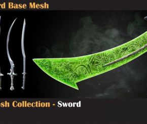 低多边形游戏刀剑武器3D模型 50 Sword Base Mesh – Vol 05 (Blender/FBX/OBJ格式)