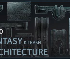 奇幻建筑3D模型 Artstation – Fantasy architecture KITBASH (Blender/FBX/OBJ格式)