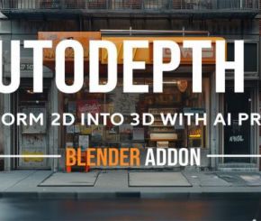 Blender AI智能图片生成生三维模型插件 AutoDepth AI V1.0.1