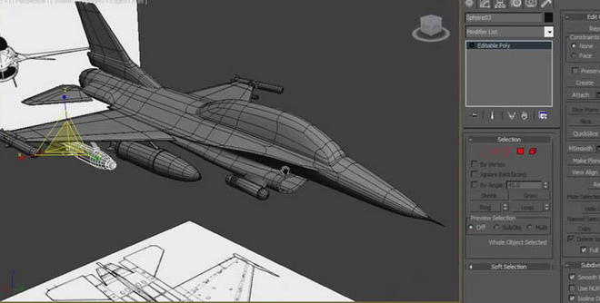 Max 里建模F-16战斗机.png
